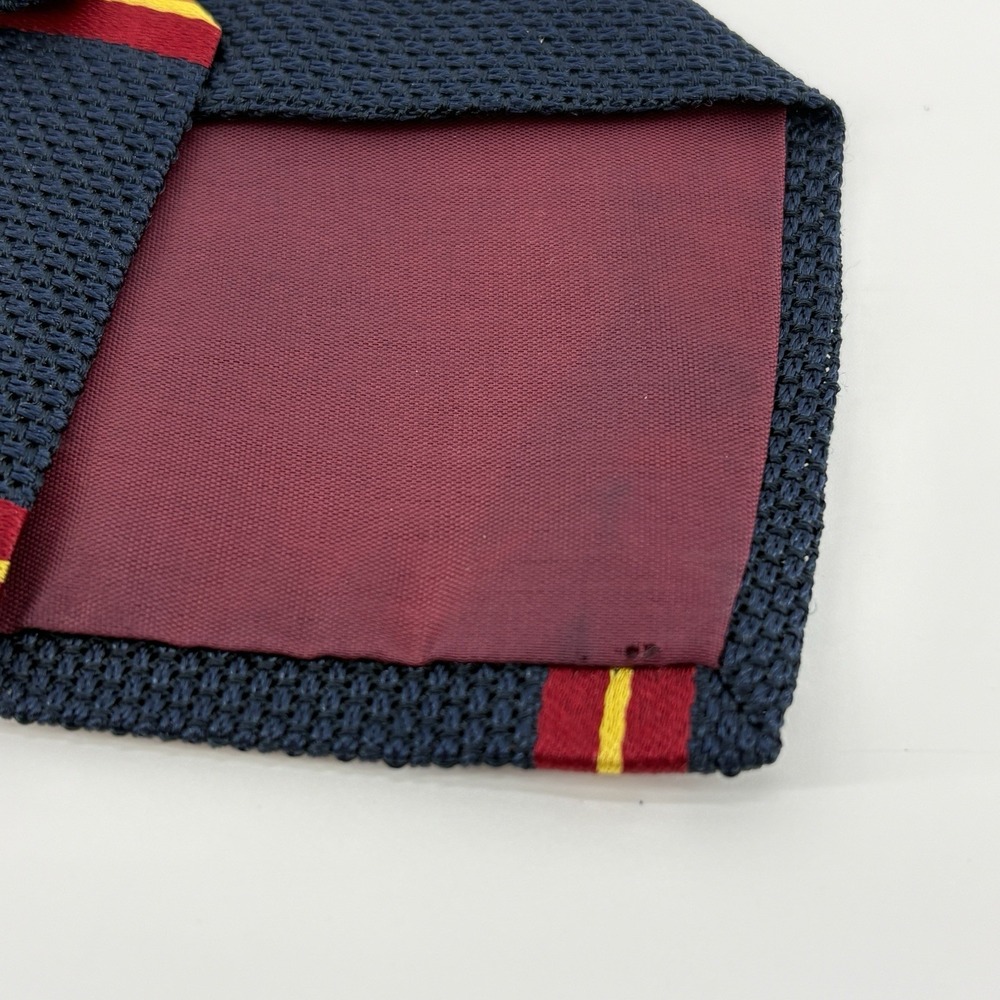 Vintage Polo Ralph Lauren Silk Grenadine Repp Stripe Tie Navy Red Gold USA 57" - Picture 3 of 11